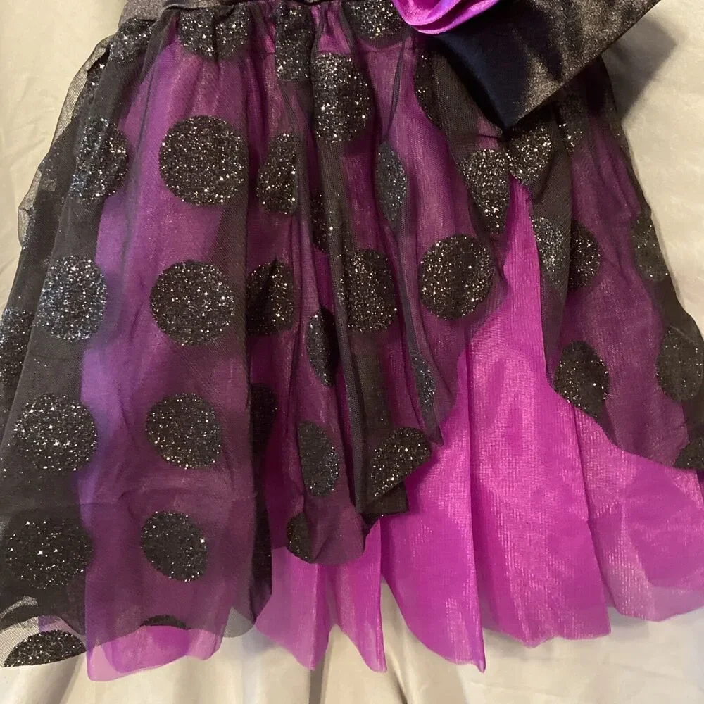Wiessman Grape Purple Sequined Dance‎ Costume Girls Size LC With Barrette New